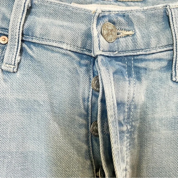 New Mother Scrapper Cuff Ankle Fray Denim Jeans Straight Leg Lonely Hearts Club - Picture 13 of 17